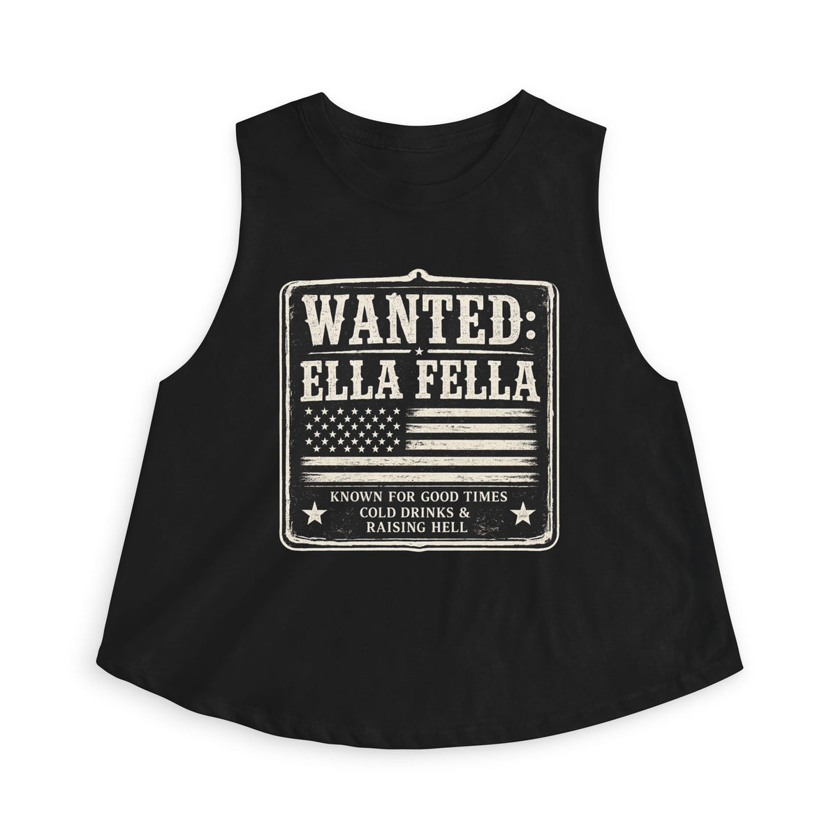 Wanted Ella Fella Crop Tank Top | Country Concert Shirt | Western Graphic Tee | Cowgirl Outfit