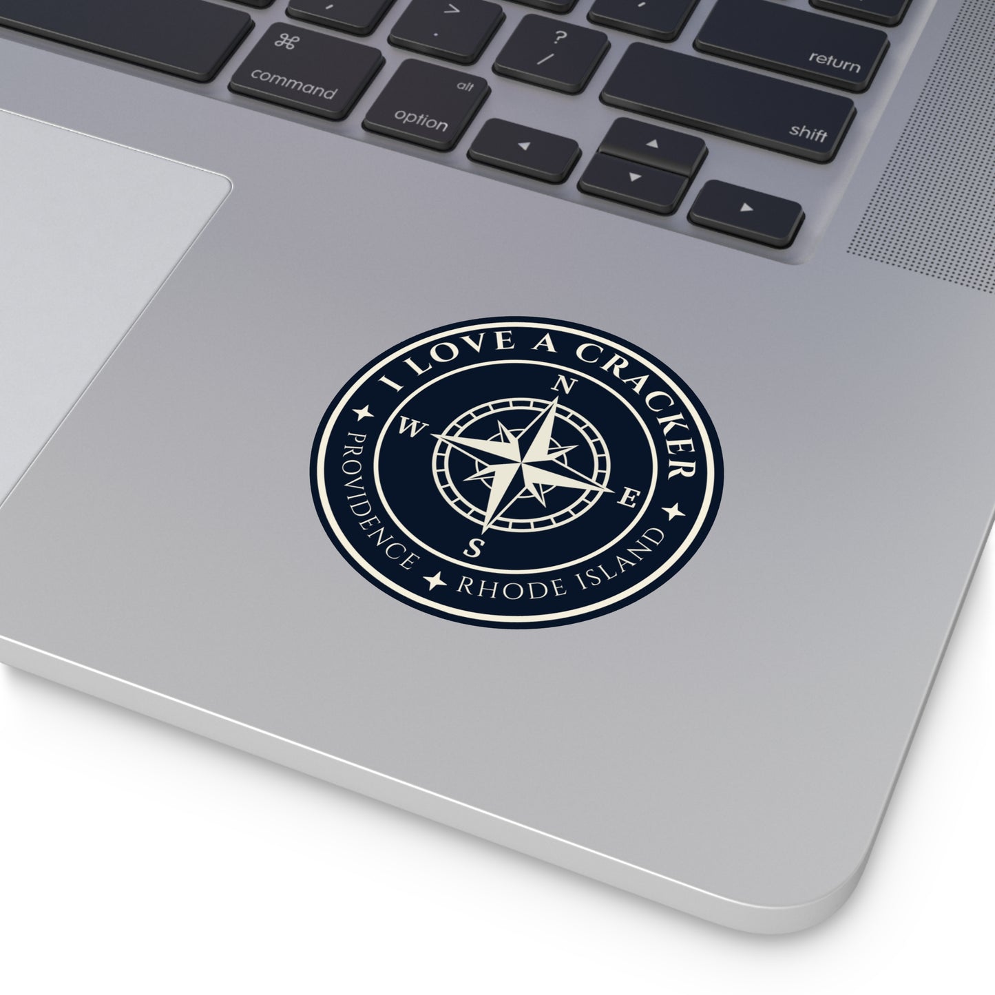 I Love A Cracker compass sticker | Round Vinyl Sticker Providence Rhode Island