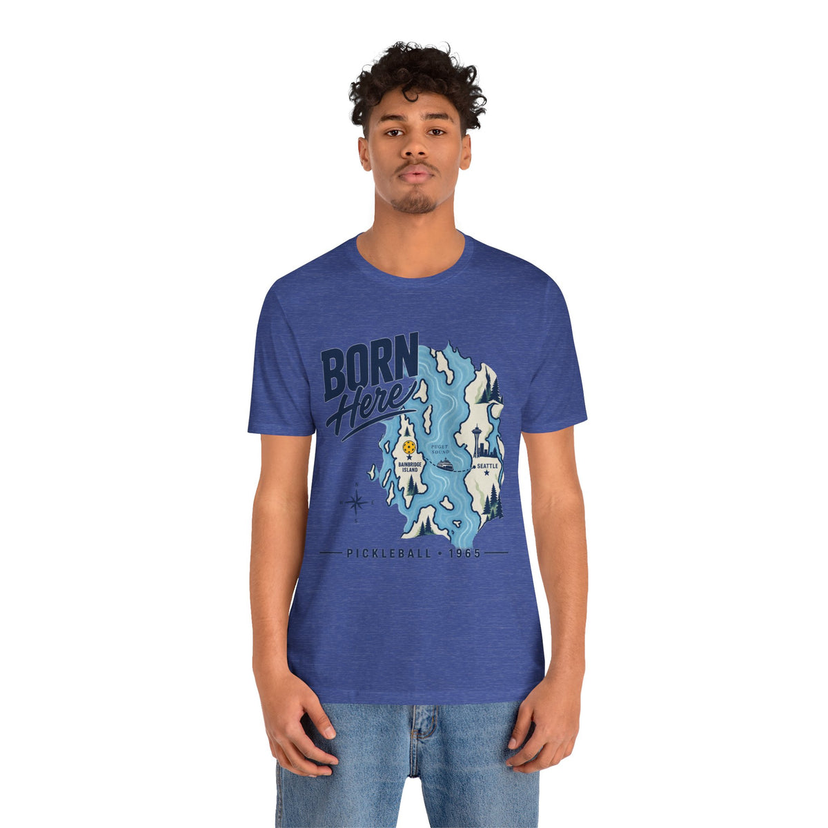 Copy of Born Here Bainbridge Island Pickleball 1965 Unisex Tee