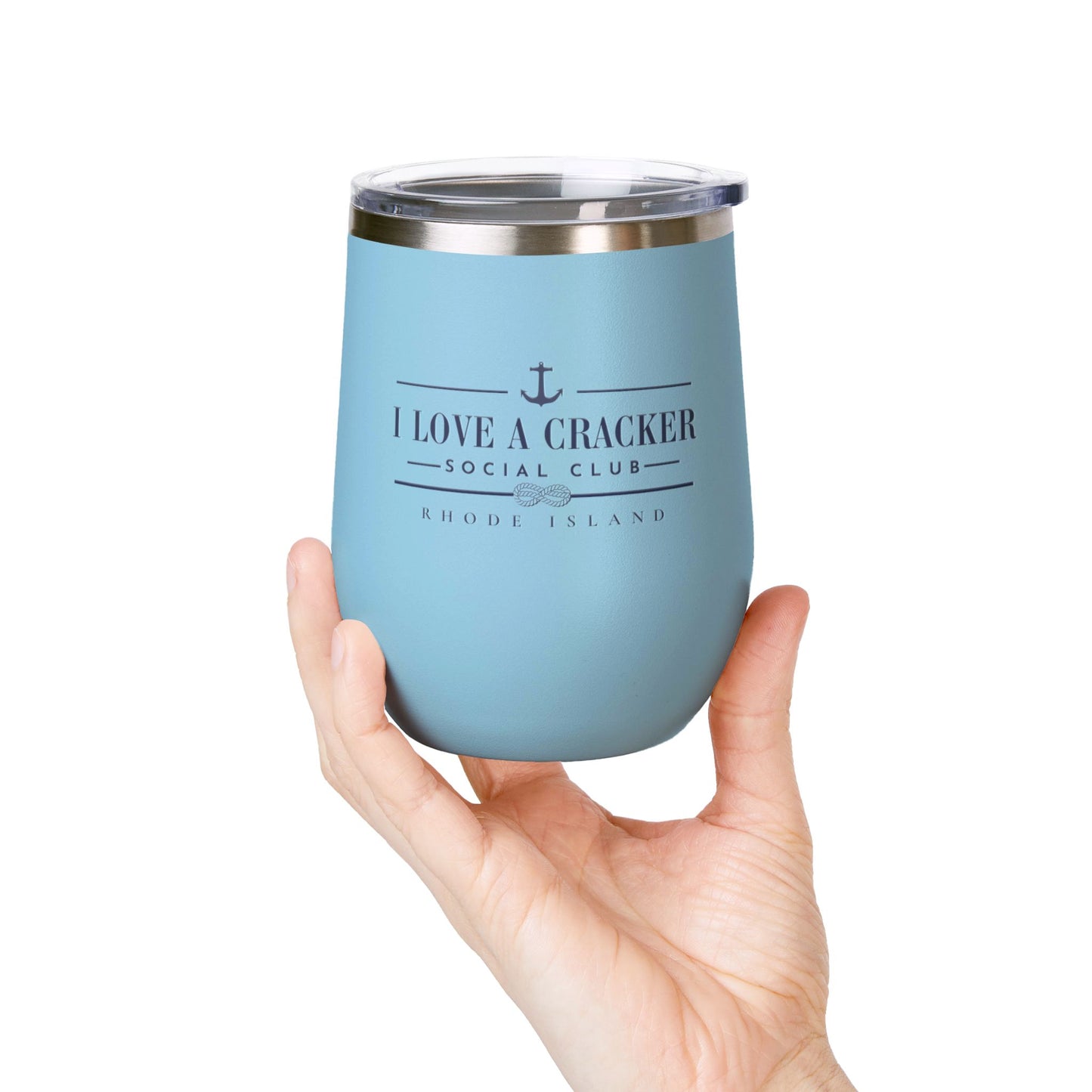 I Love a Cracker Social Club Tumbler, RHORI Inspired Wine Tumbler, Rhode Island Gift, Funny Bravo Cup, 12oz Insulated Cup