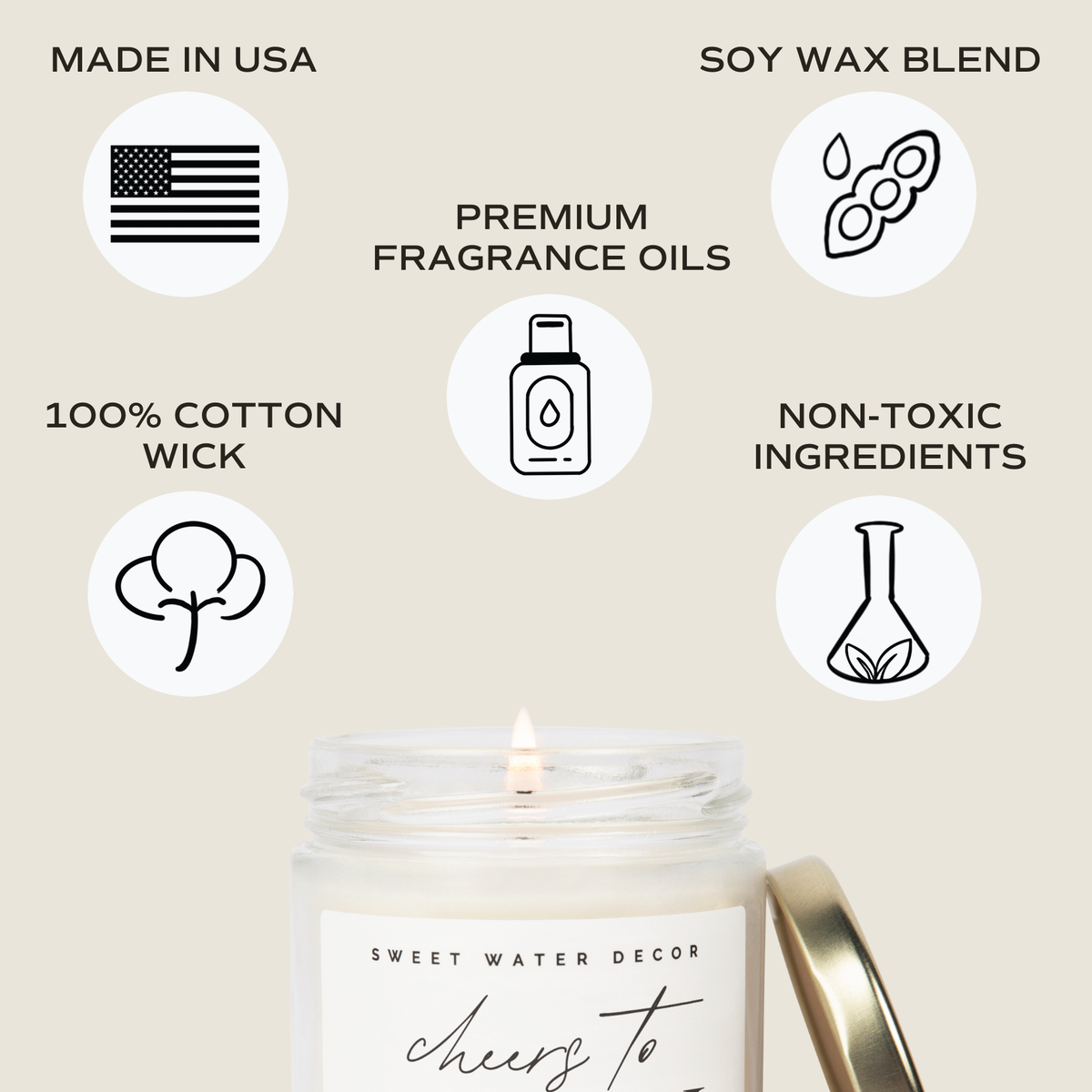 Cheers to Forty 9 oz Soy Candle