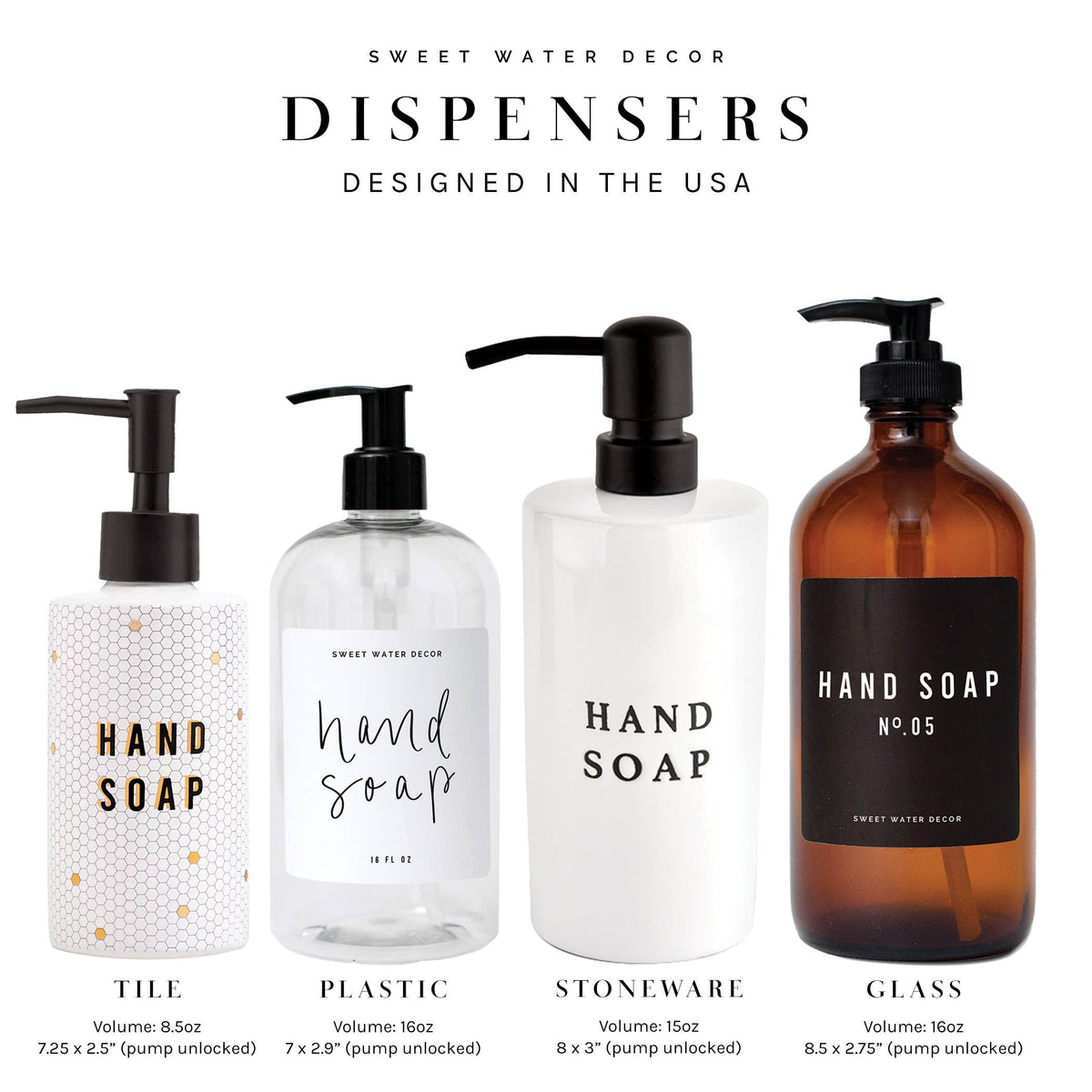Clear Glass Hand Soap Dispenser