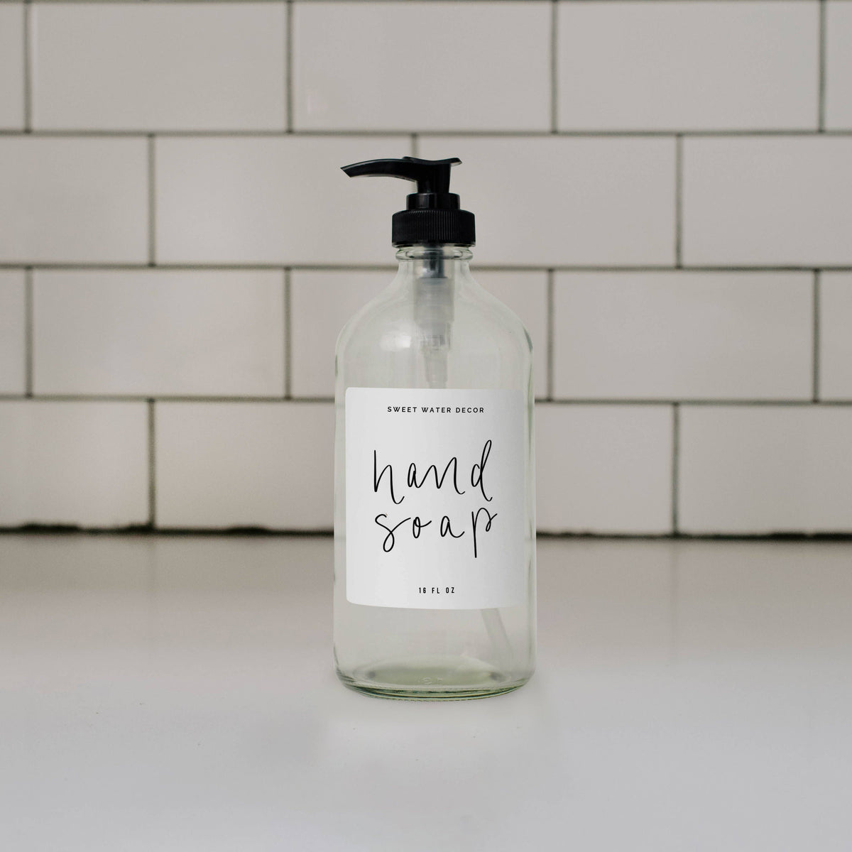 Clear Glass Hand Soap Dispenser